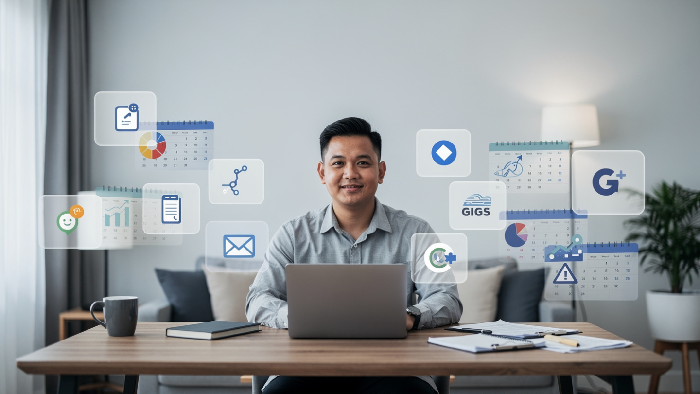 Professional worker reviewing employment terms in a modern office setting